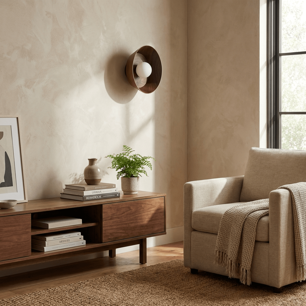 vireo-wood-disc-wall-light-anzaz-White & Walnut color-3