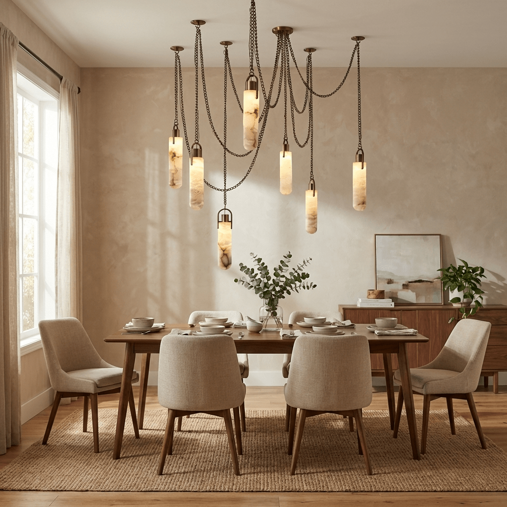 cylindrical-cluster-alabaster-chandelier-anzaz-Antique Brass & White-2