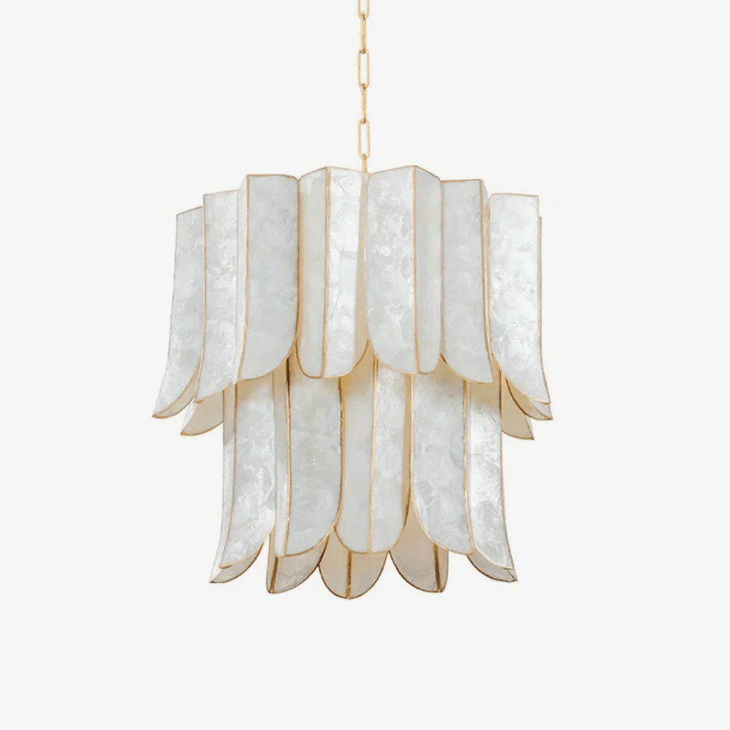 cascara-shell-chandelier-anzaz-Gold & White shell-1