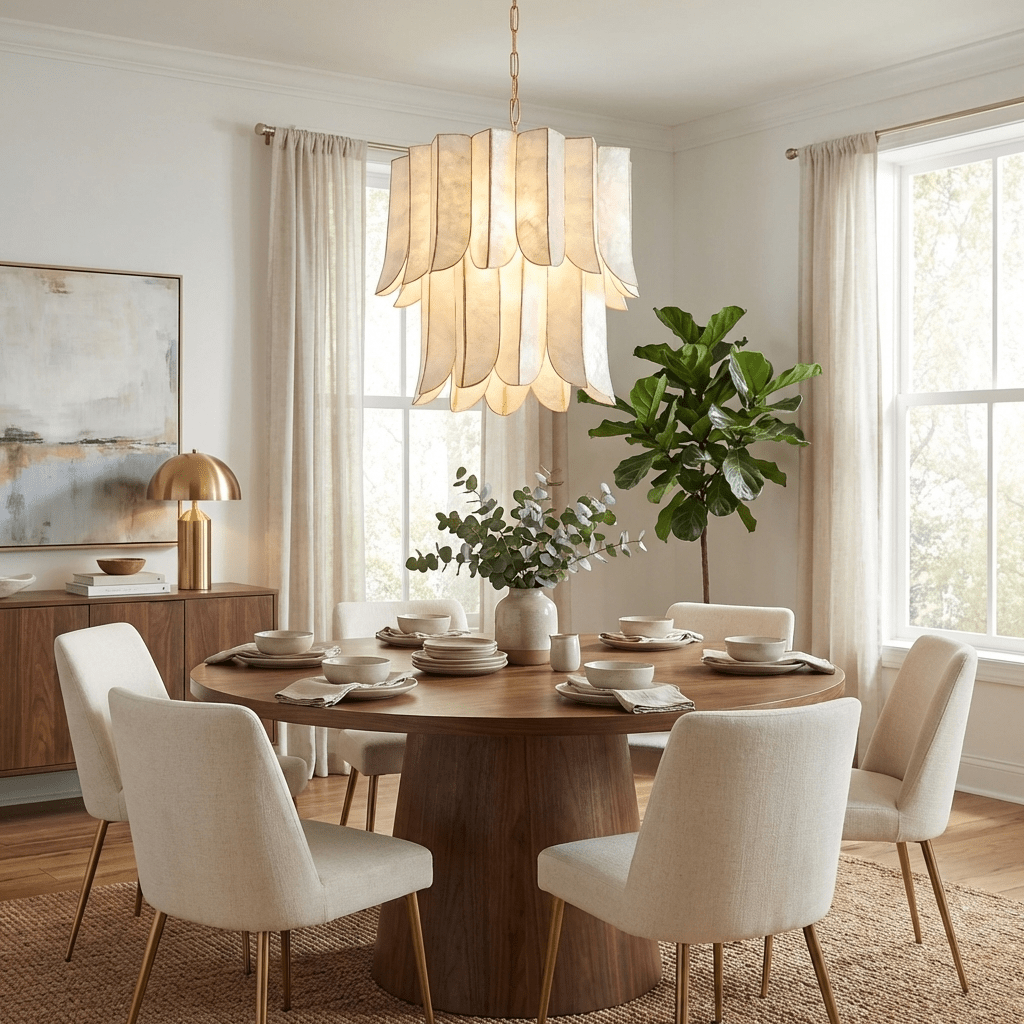 cascara-shell-chandelier-anzaz-Gold & White shell-2