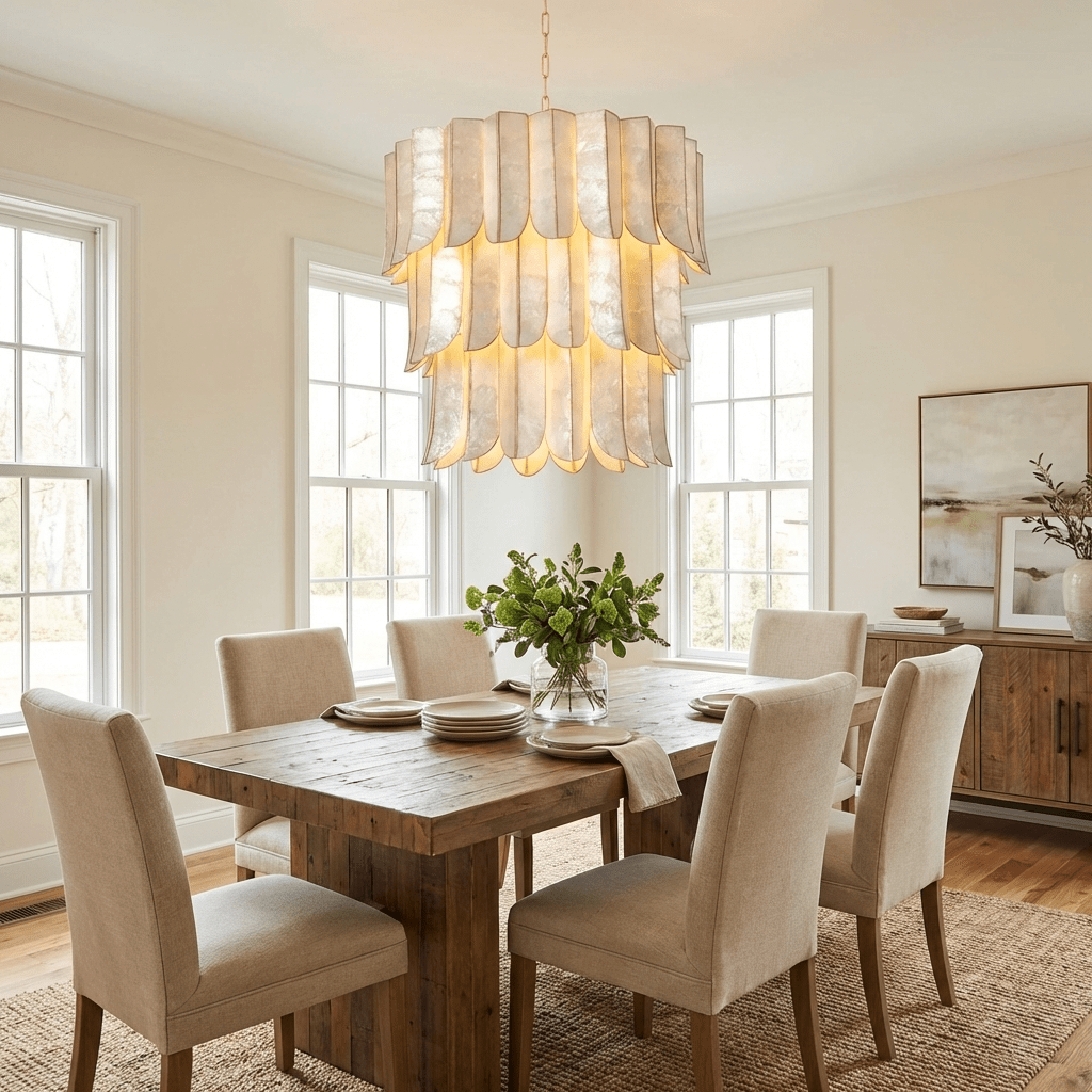cascara-shell-chandelier-anzaz-Gold & White shell-3