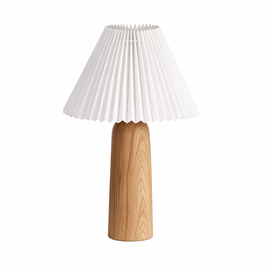 pleara-table-lamp-anzaz-Walnut Color & White Lampshade-9