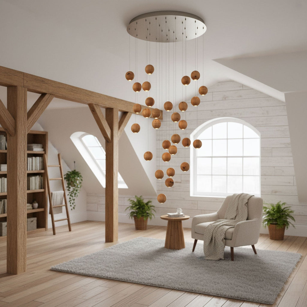 wooden-orb-sphere-cluster-pendant-light-anzaz-Nature wood color & Stainless steel-5