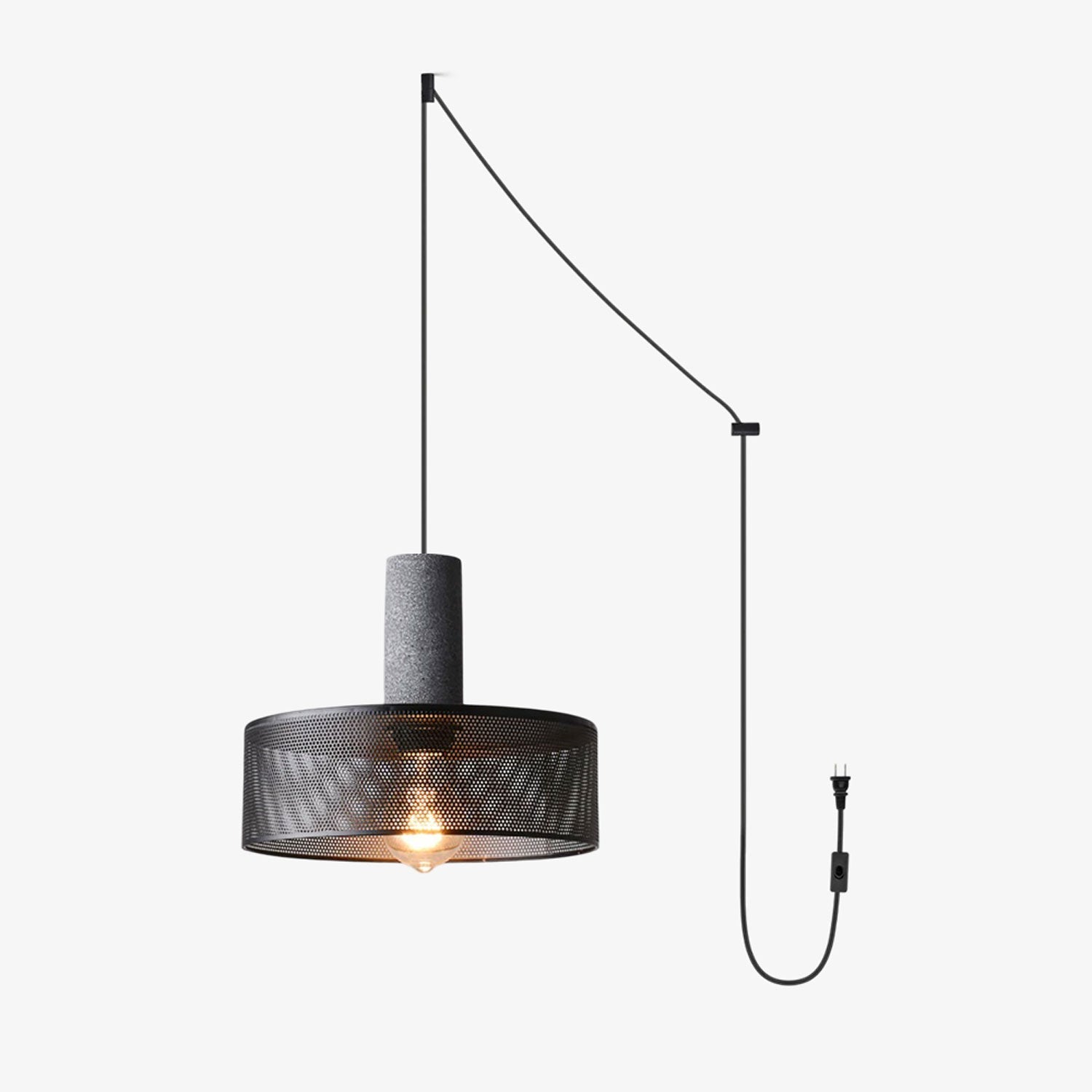 cement-mesh-plug-in-pendant-lamp-anzaz-Cement Grey & Black-1