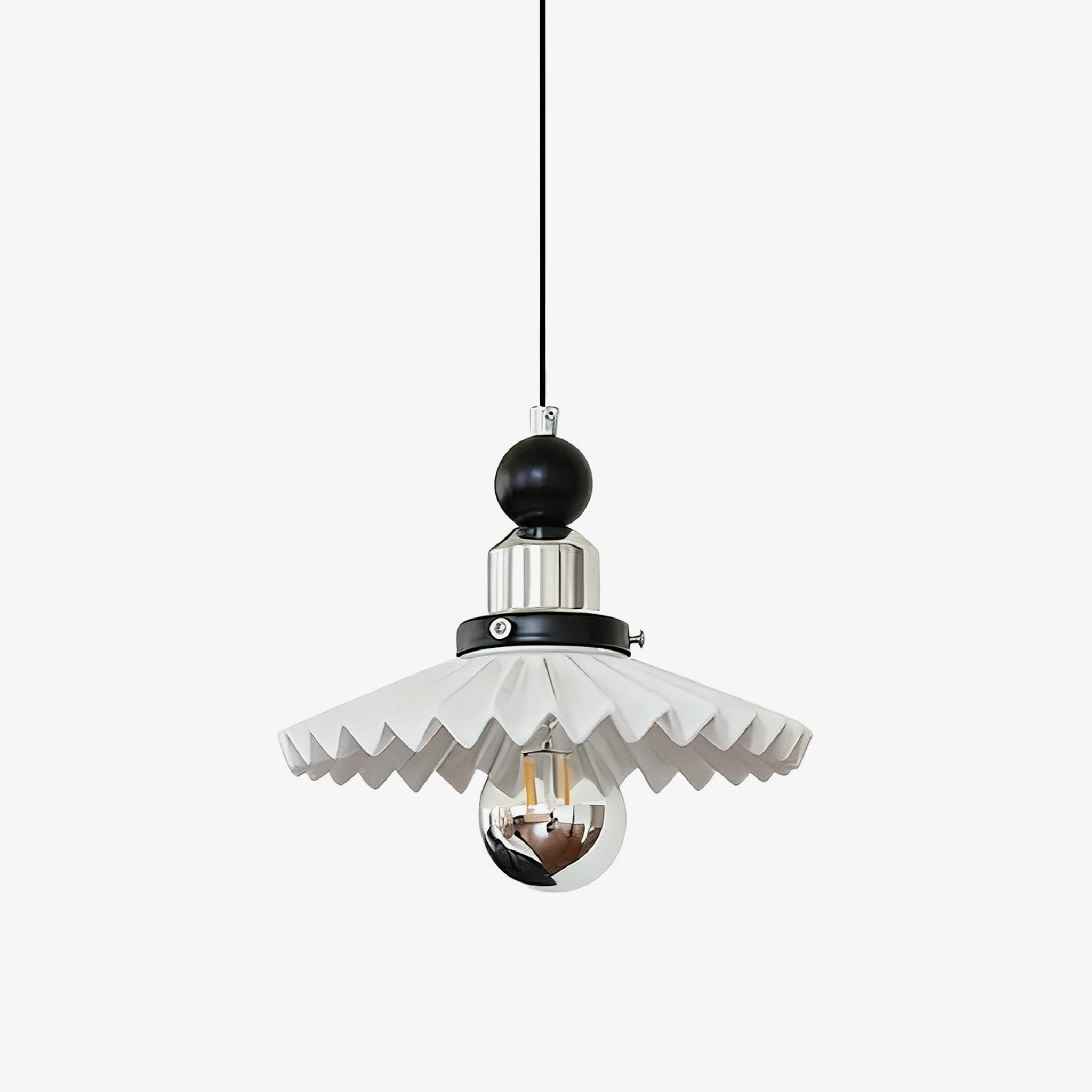 pleated-petal-pendant-lamp-anzaz-White & Black-1