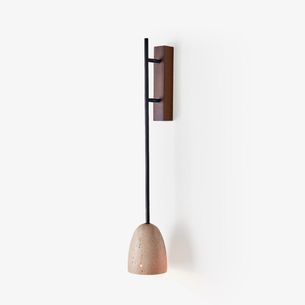 terra-bell-wall-light-anzaz-Walnut Wood & Yellow Travertine-1