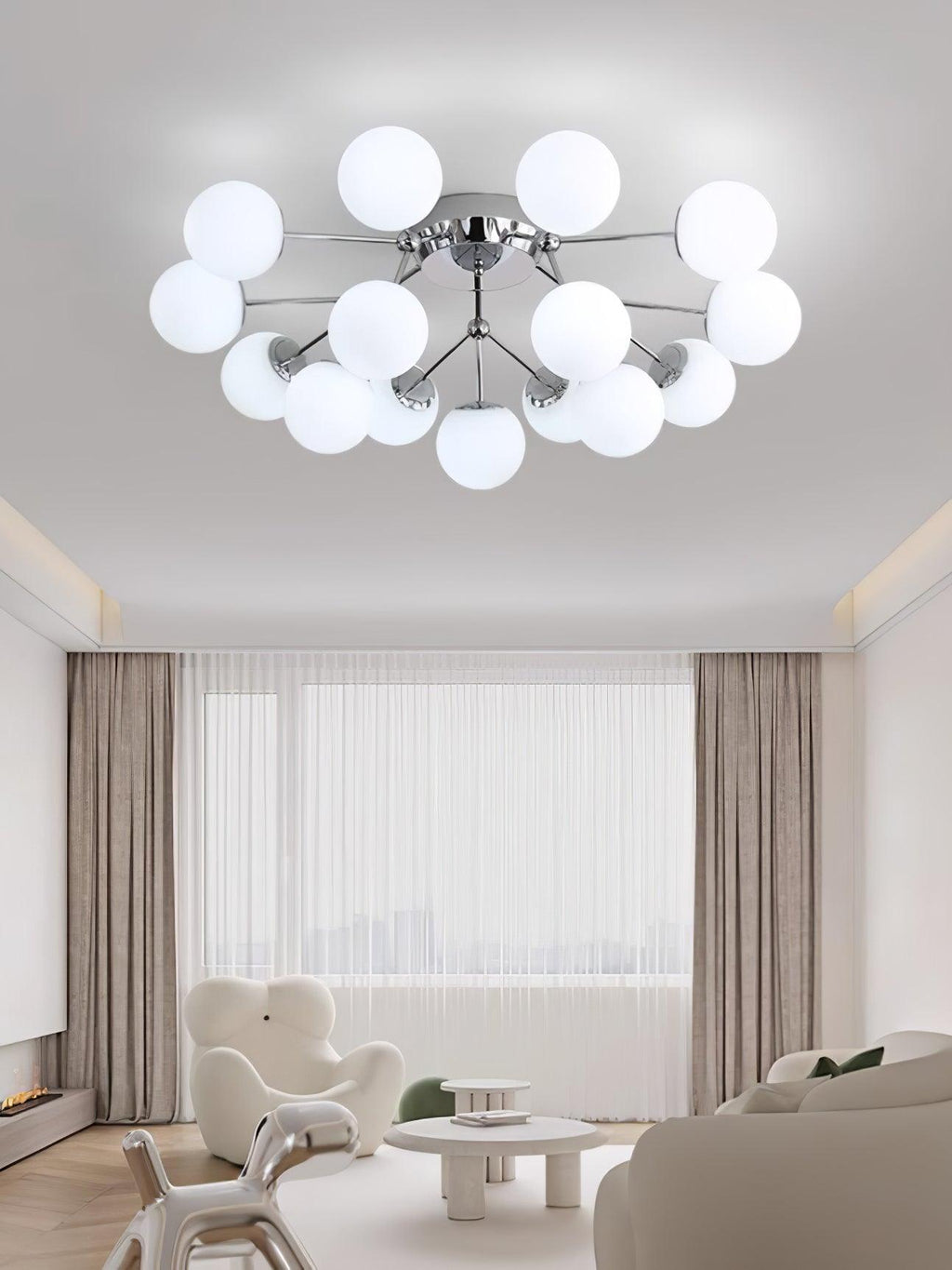 glass-balls-cluster-ceiling-lamp-anzaz-Gold & White-6