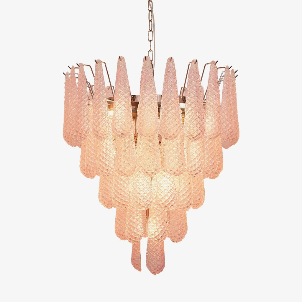 murano-pink-glass-dewdrop-chandelier-anzaz-Nickel & Pink-1