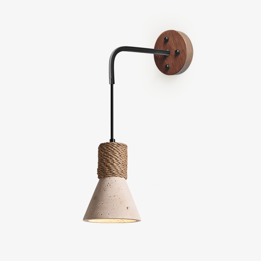 rope-stone-cone-sconce-anzaz-Walnut Color & Yellow Travertine-1