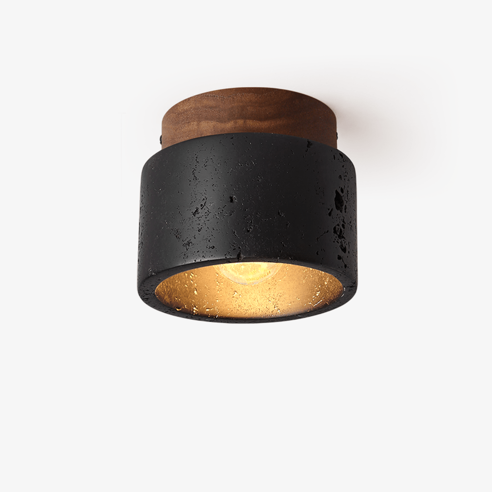 volcanic-glow-ceiling-light-anzaz-Walnut Color & Black Travertine-1