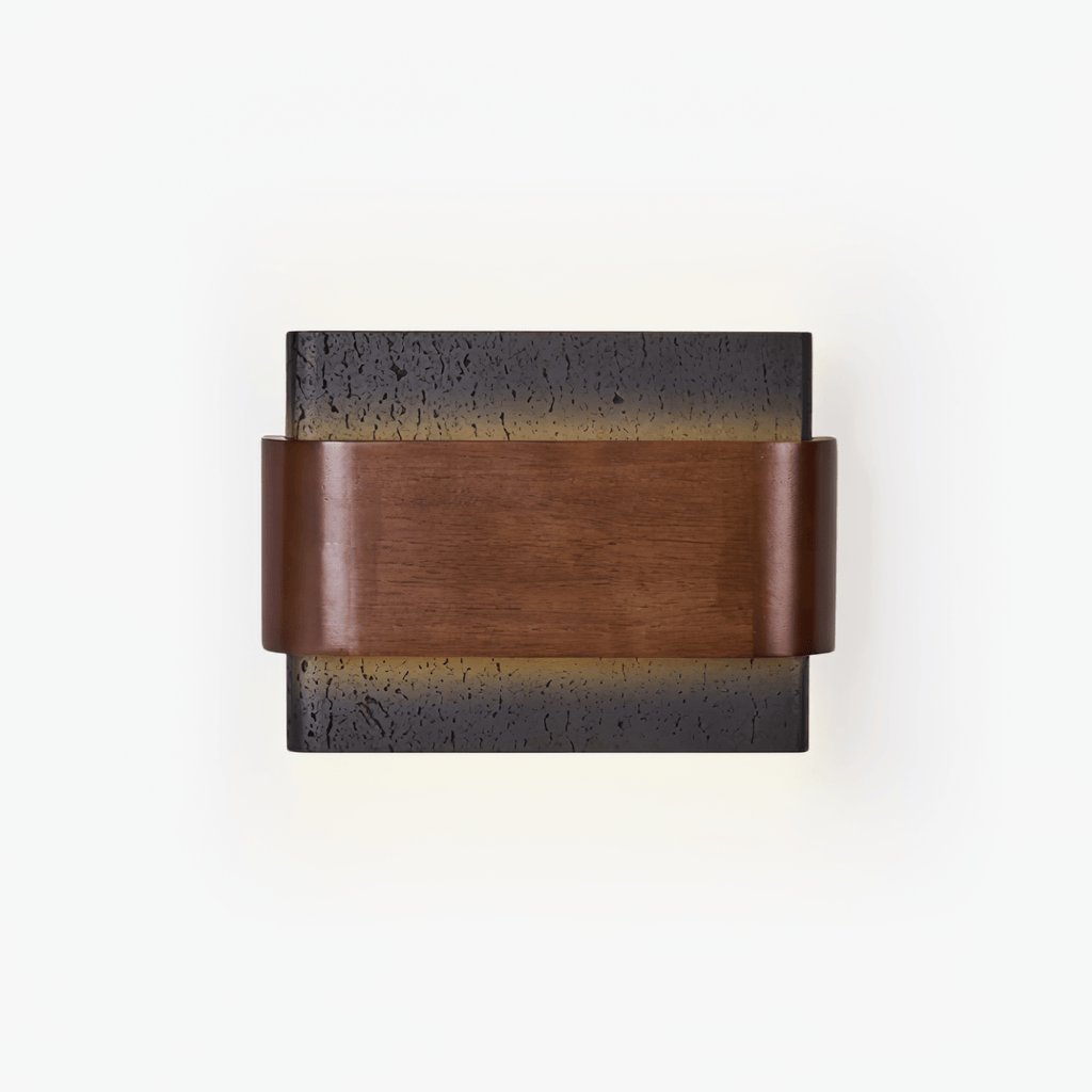 orin-travertine-wall-light-anzaz-Walnut Wood & Black Travertine-1