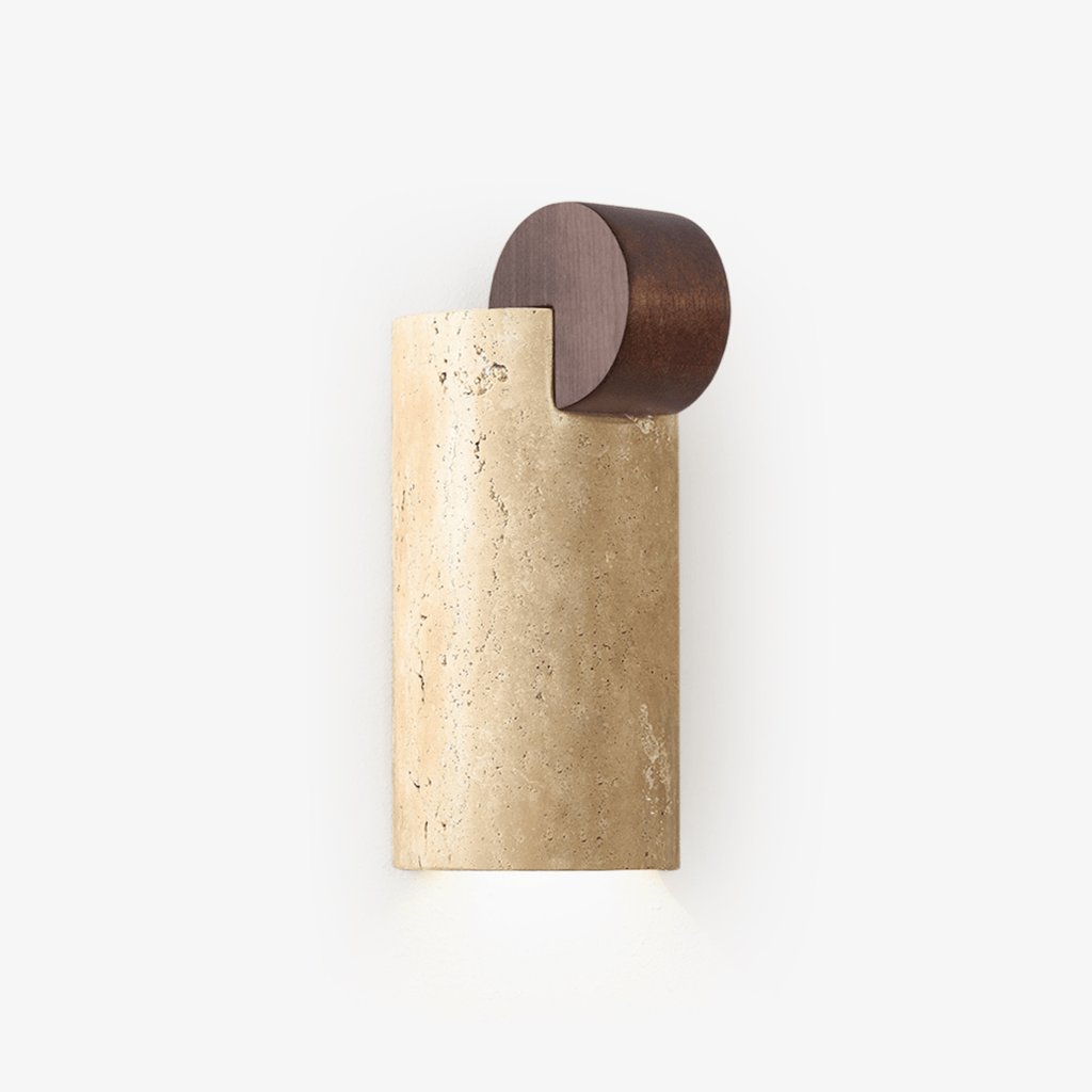 circular-accent-wall-sconce-anzaz-Yellow Travertine & Walnut Color-1