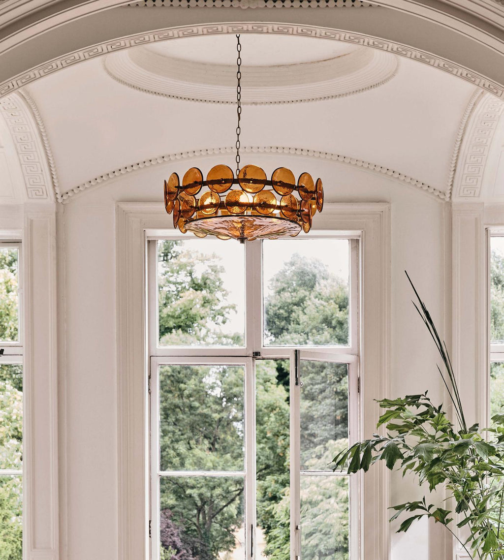 solaris-disc-chandelier-anzaz-Amber & Gold-4