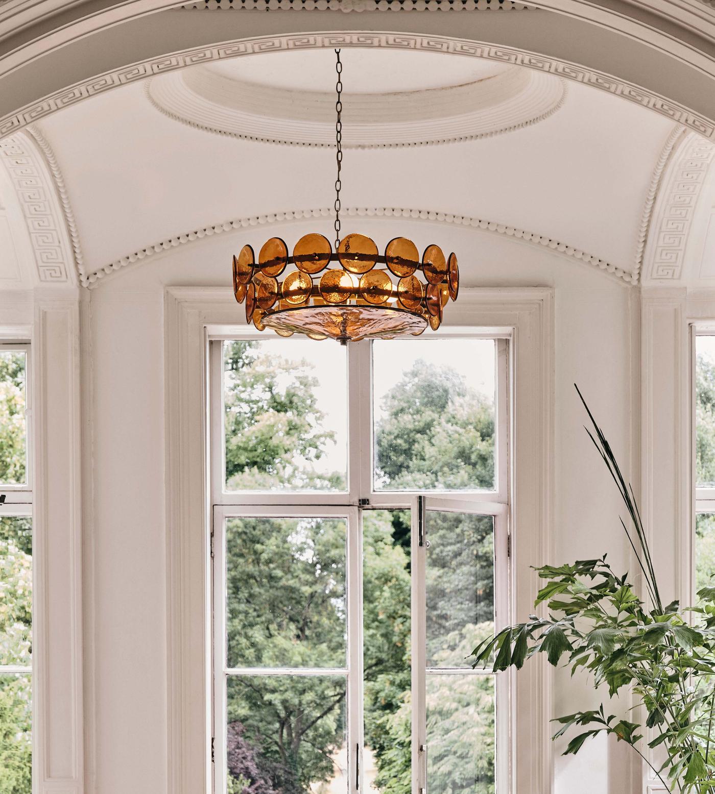 solaris-disc-chandelier-anzaz-Amber & Gold-4