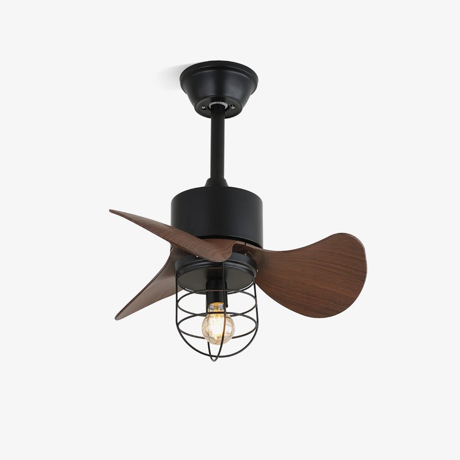 loft-blade-cage-ceiling-fan-light-anzaz-Walnut Wood & Black-1