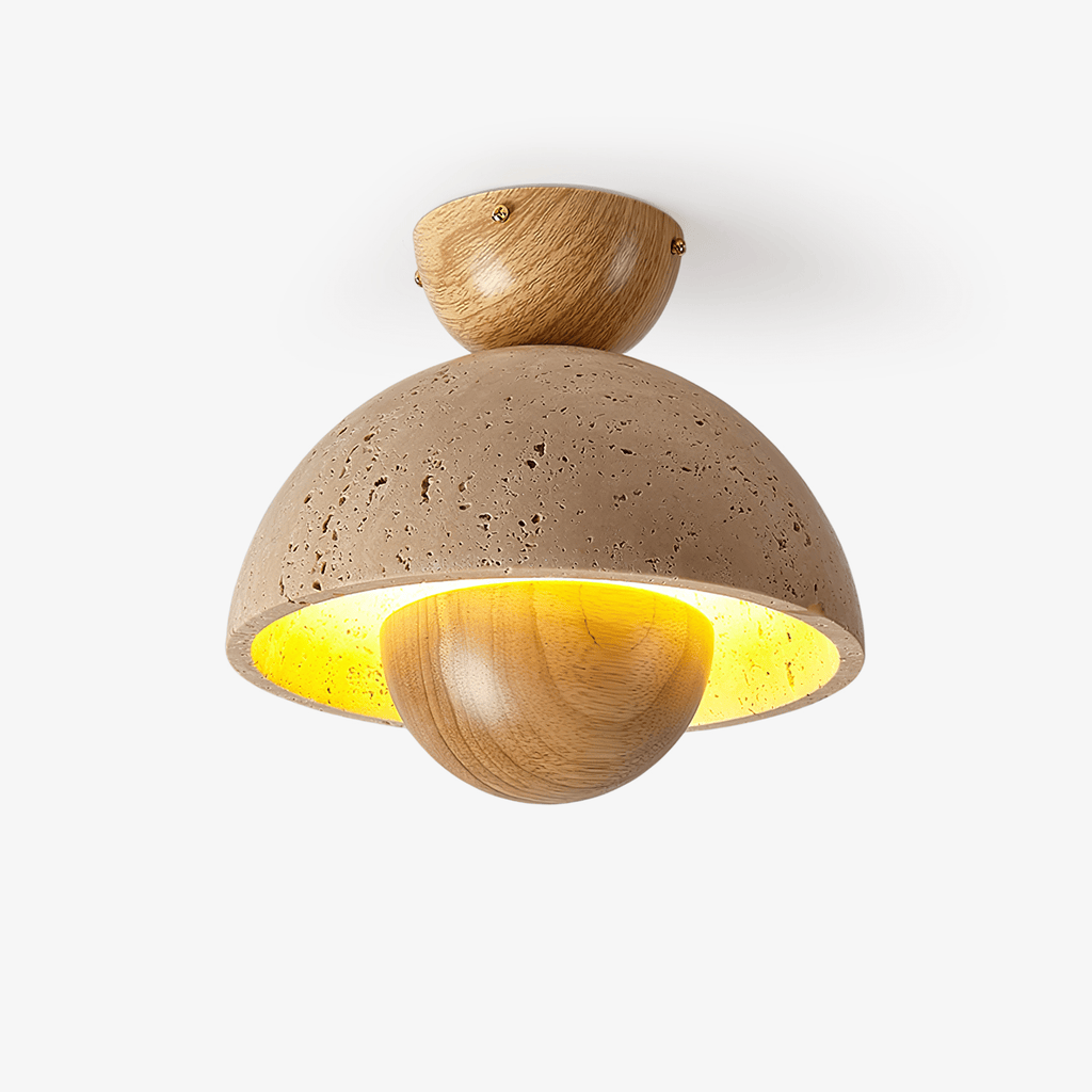 nerio-travertine-ceiling-light-anzaz-Dark walnut & Yellow Travertine-1
