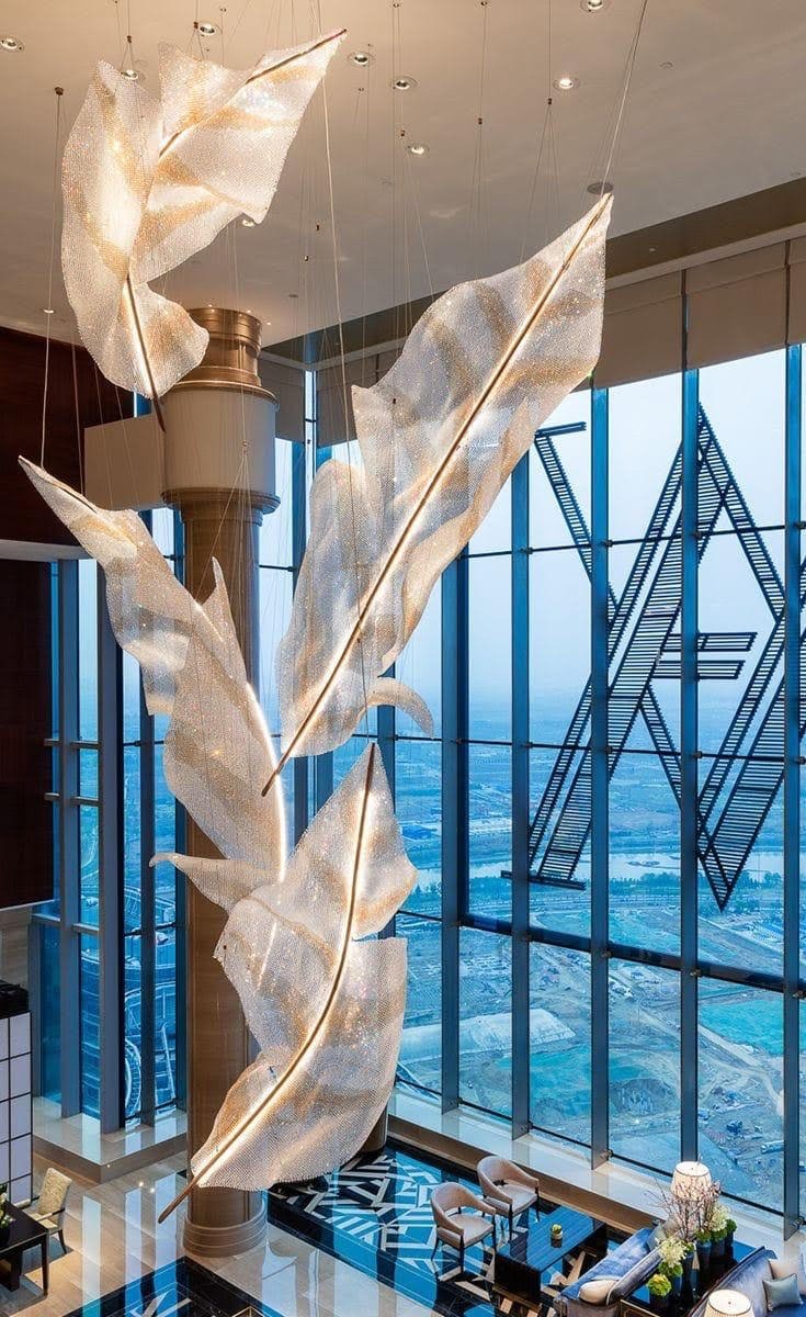 falling-leaves-glass-chandelier-anzaz-Warm Light-3