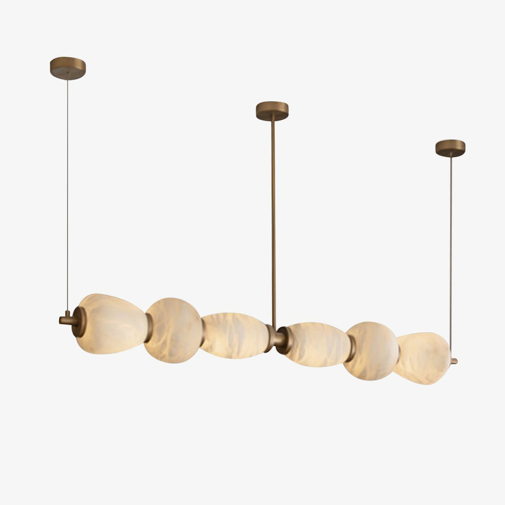 alabaster-pebble-linear-chandelier-anzaz-Gold & White-1