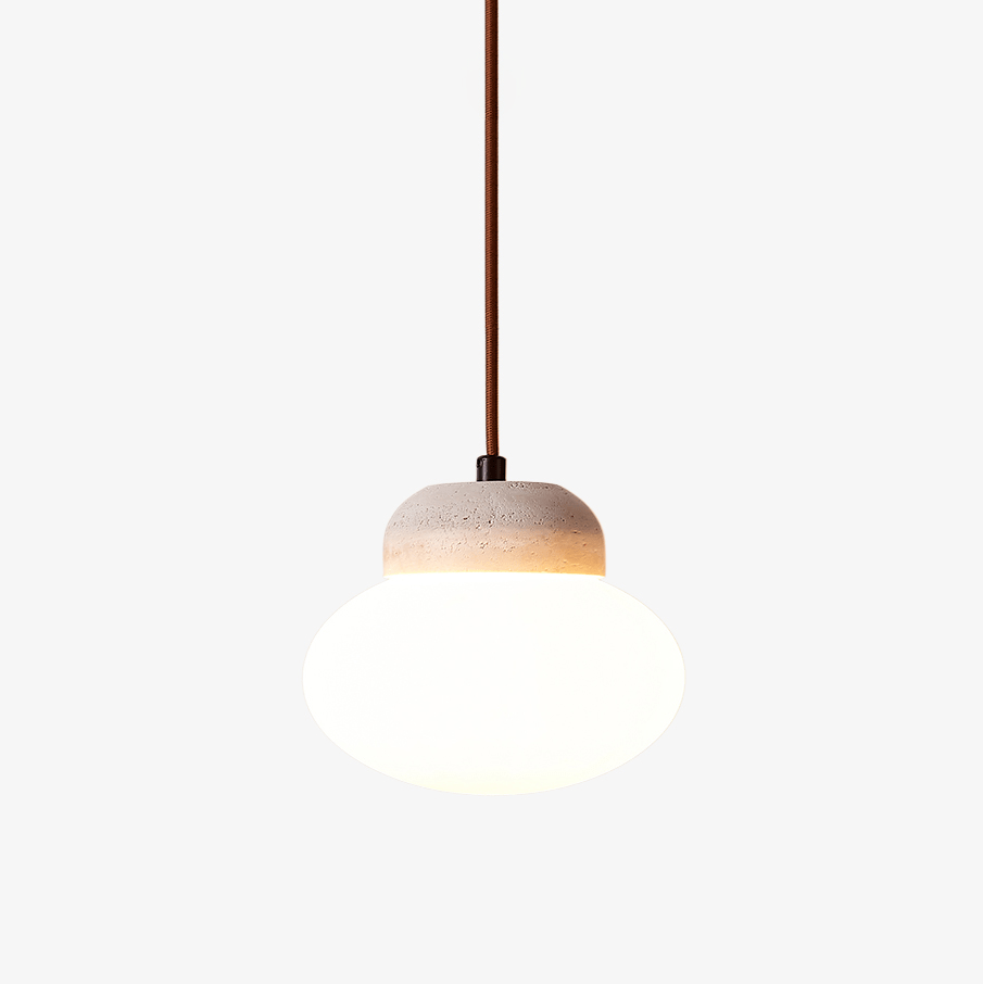 pebble-sphere-pendant-lamp-anzaz-Yellow Travertine & White-1