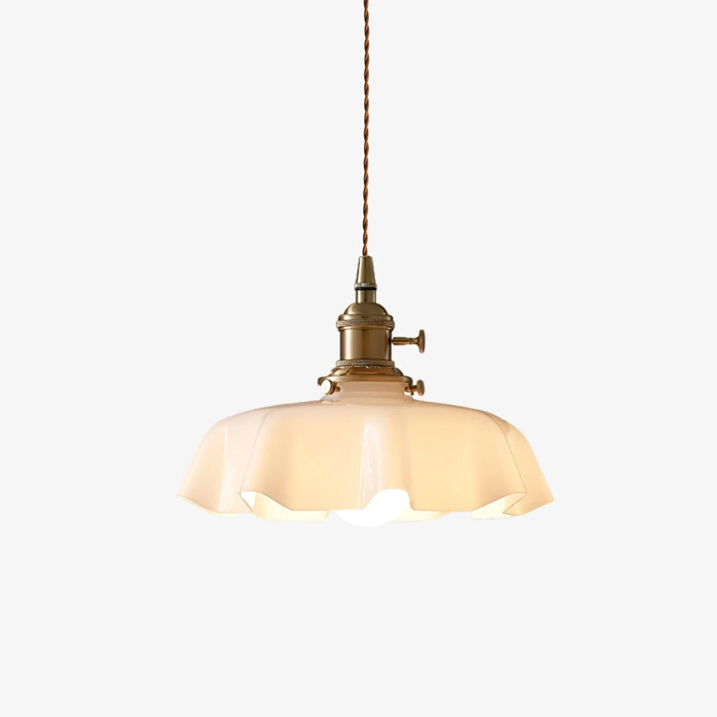 french-flower-pendant-light-anzaz-Brass ＆ White-1