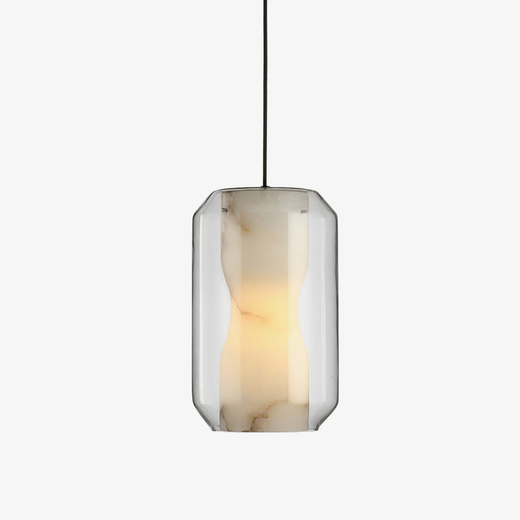 alabaster-glass-cylinder-pendant-light-anzaz-Clear & White-1