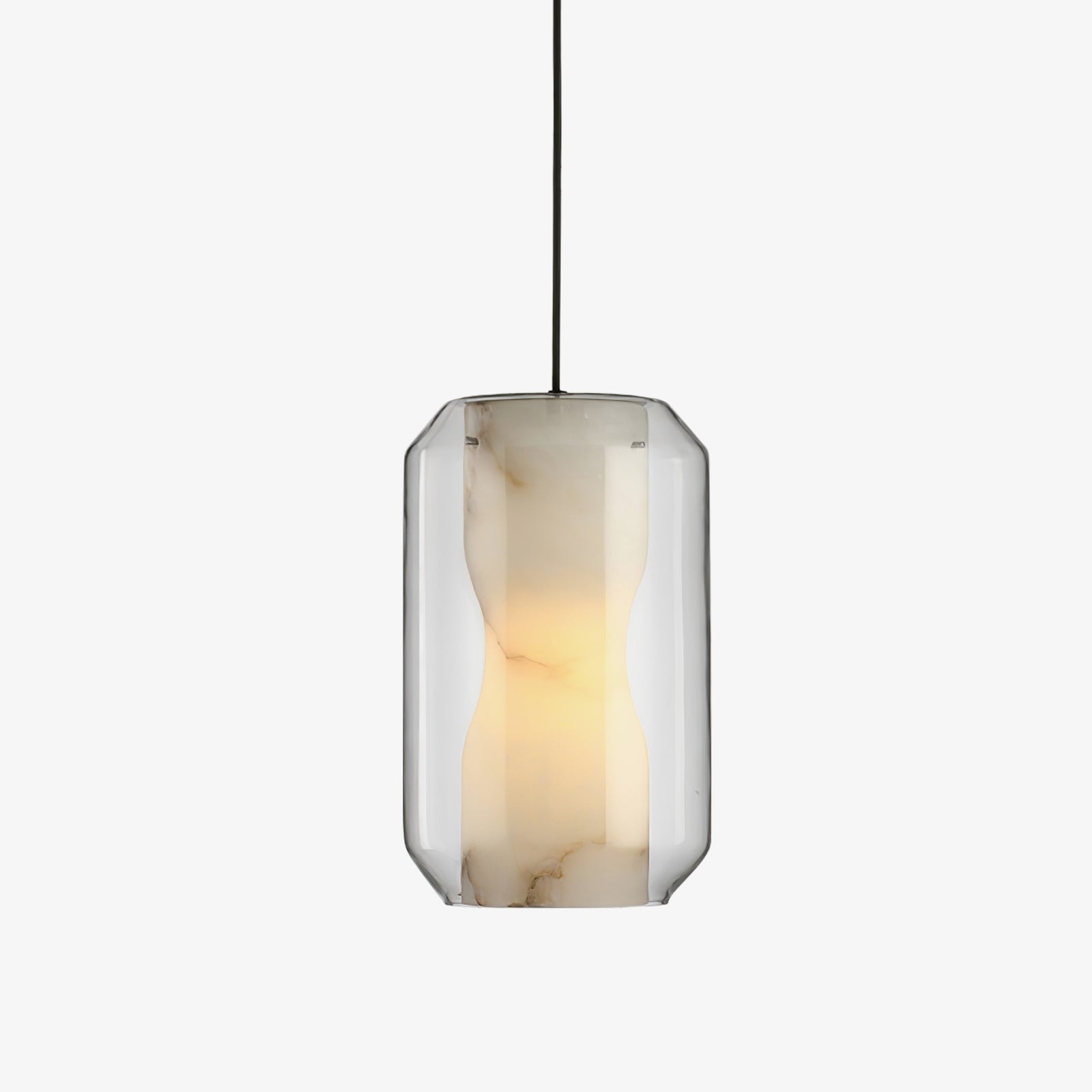 alabaster-glass-cylinder-pendant-light-anzaz-Clear & White-1