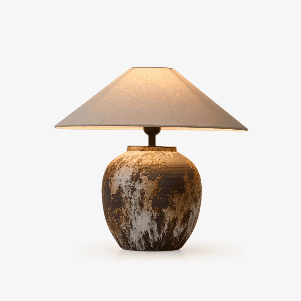 textured-ceramic-jar-table-lamp-anzaz-Weathered terracotta color-1