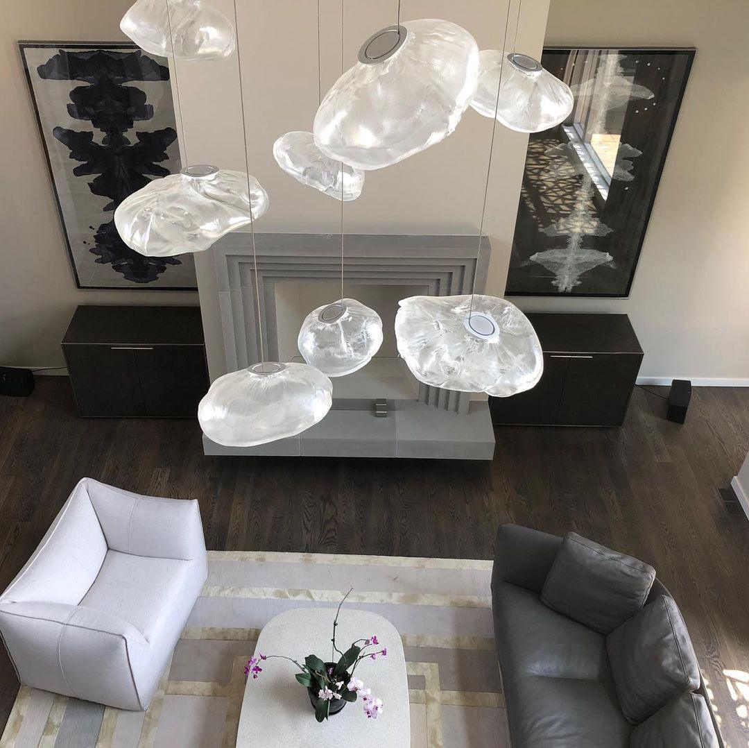blown-glass-mesh-pendant-light-anzaz-Amber glass-35