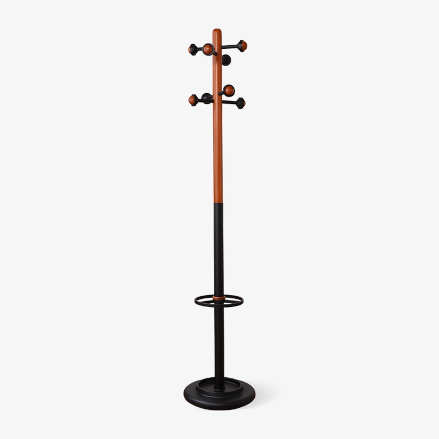 nordic-wooden-coat-rack-anzaz-Walnut color & Black-1