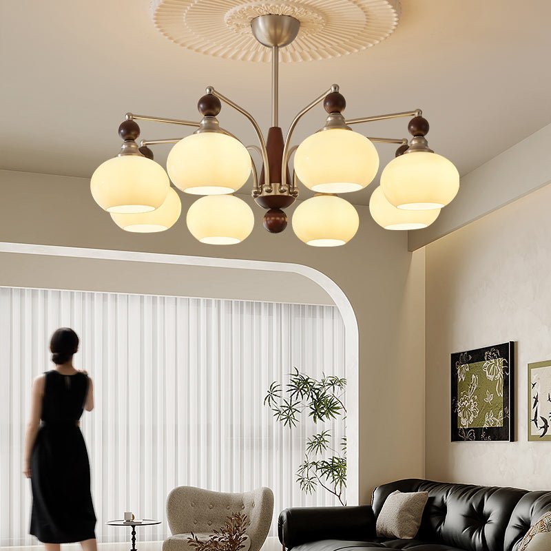 serenade-chandelier-anzaz-White & Walnut color & Nickel-5