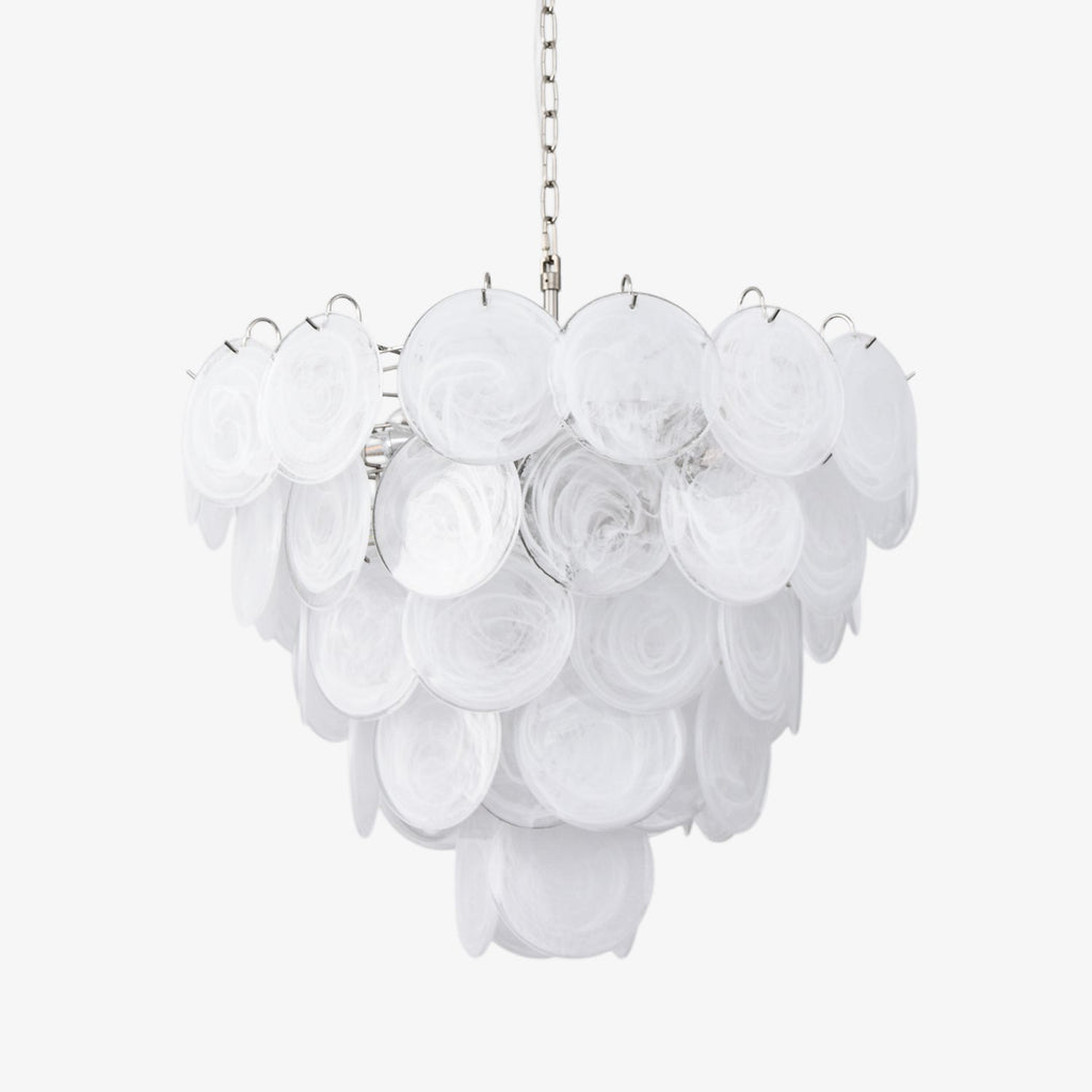 white-murano-disc-chandelier-anzaz-White & Nickel-1