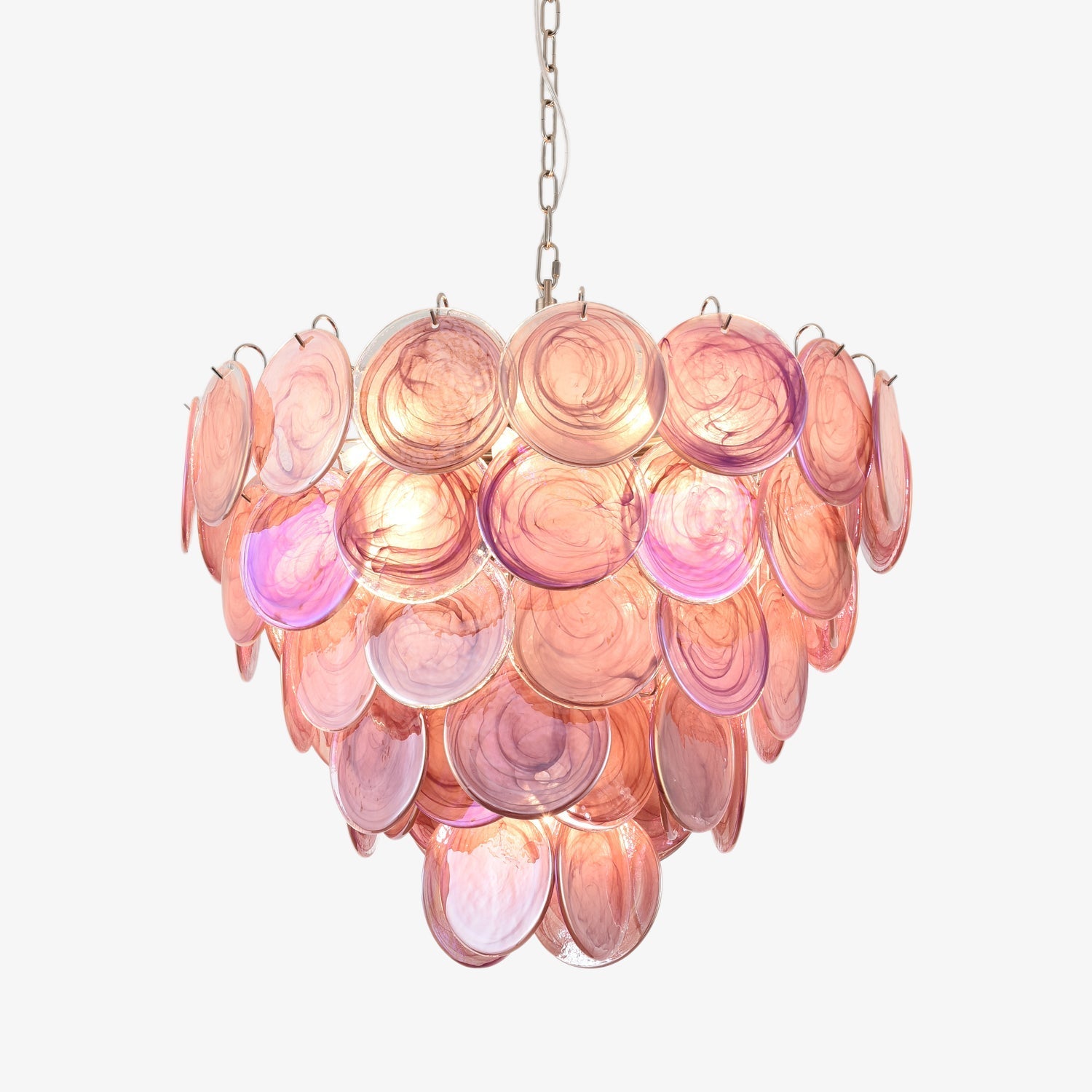pink-murano-disc-chandelier-anzaz-Pink & Nickel-1