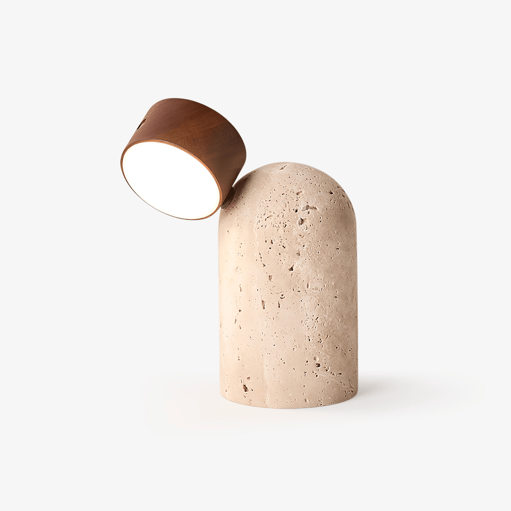 capsule-stone-table-lamp-anzaz-Walnut Wood & Yellow Travertine-1