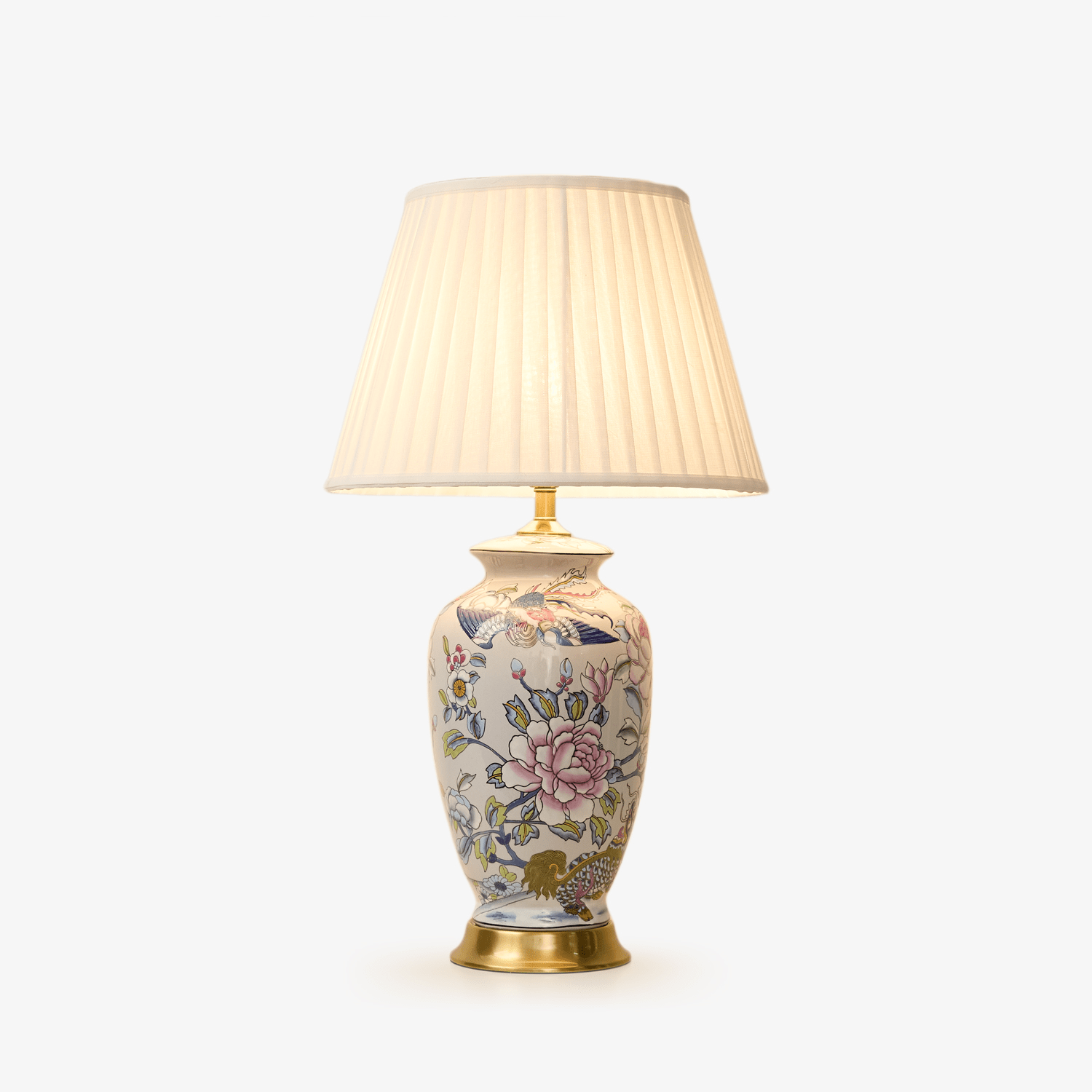 famille-rose-ceramic-table-lamp-anzaz-White & Gold-1