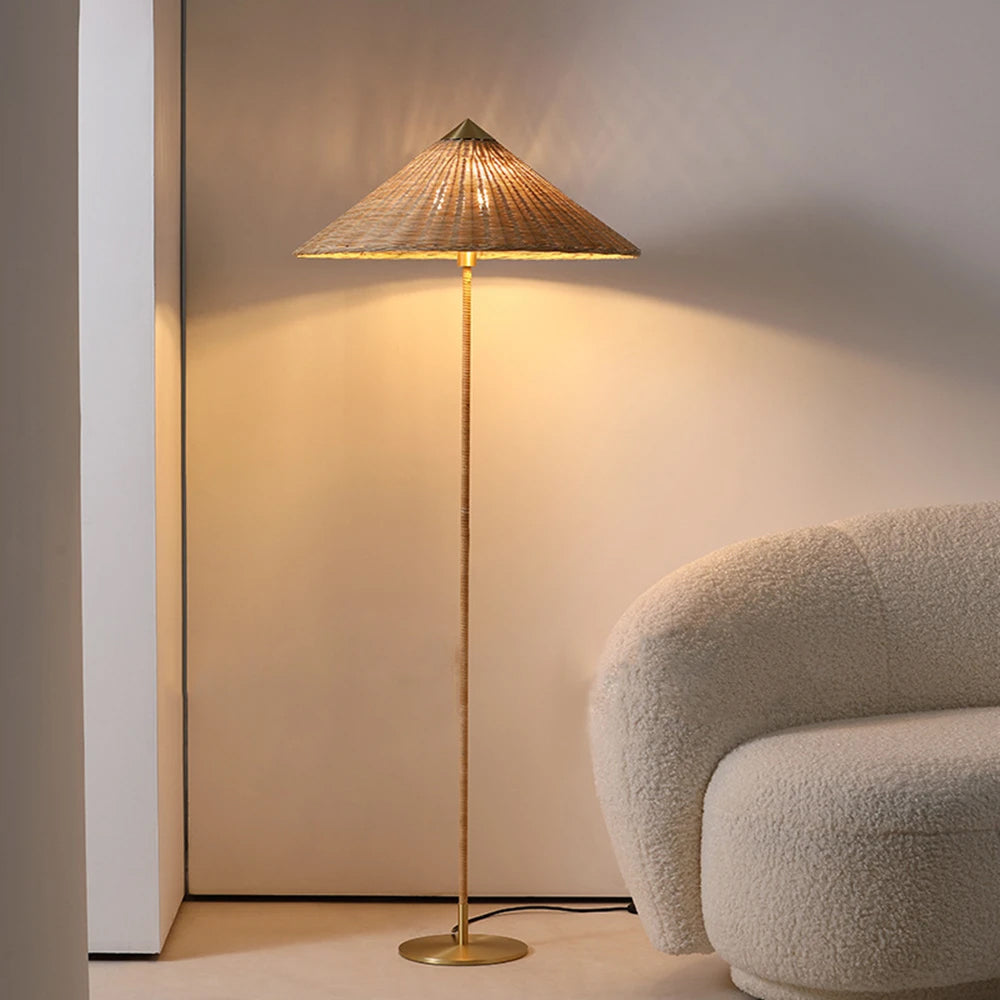 9602-floor-lamp-anzaz-Blue printed fabric shade-7