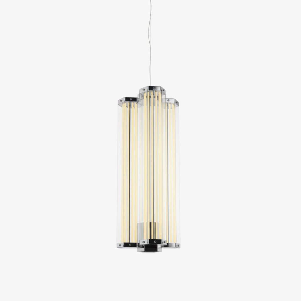 hexagonal-glass-pendant-lamp-anzaz-Chrome & Clear-1