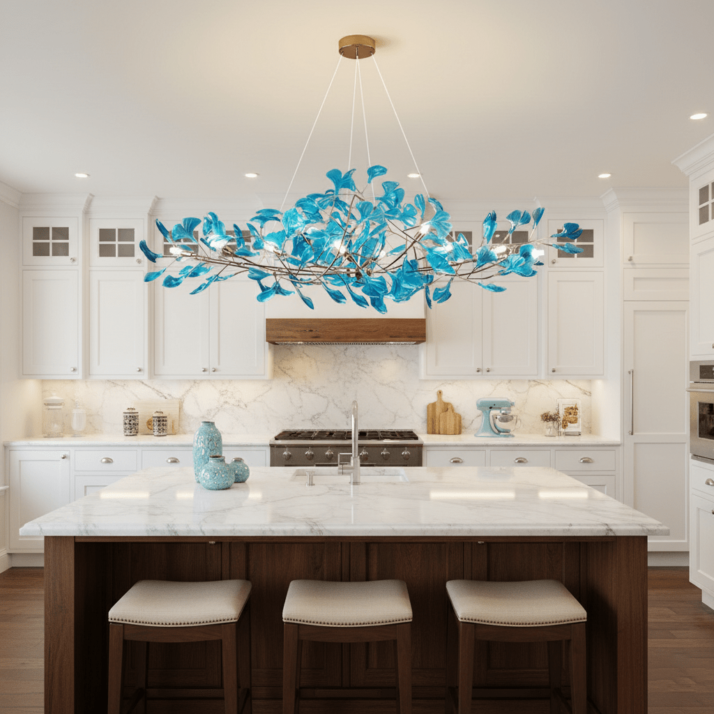 acrylic-ginkgo-leaf-chandelier-anzaz-Gold & & Royal blue-10