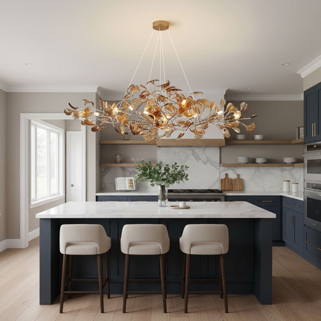 acrylic-ginkgo-leaf-chandelier-anzaz-Gold & & Royal blue-7