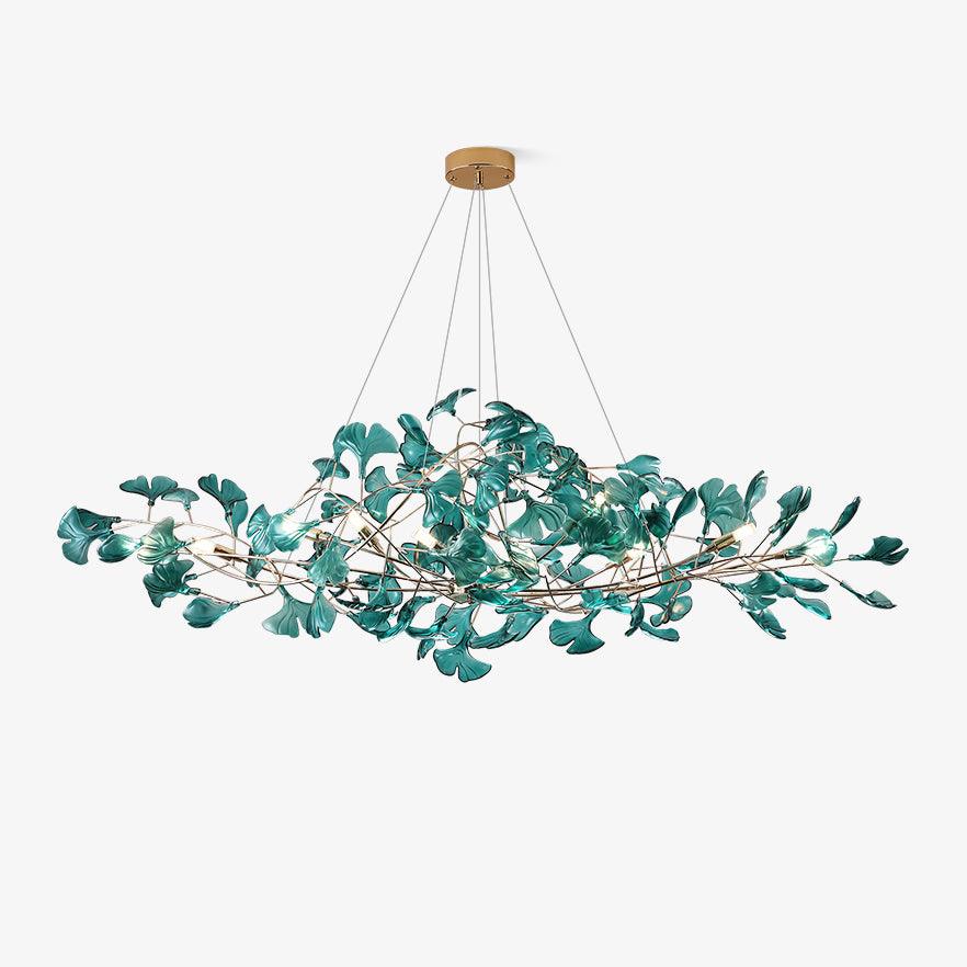 acrylic-ginkgo-leaf-chandelier-anzaz-Gold & & Royal blue-1