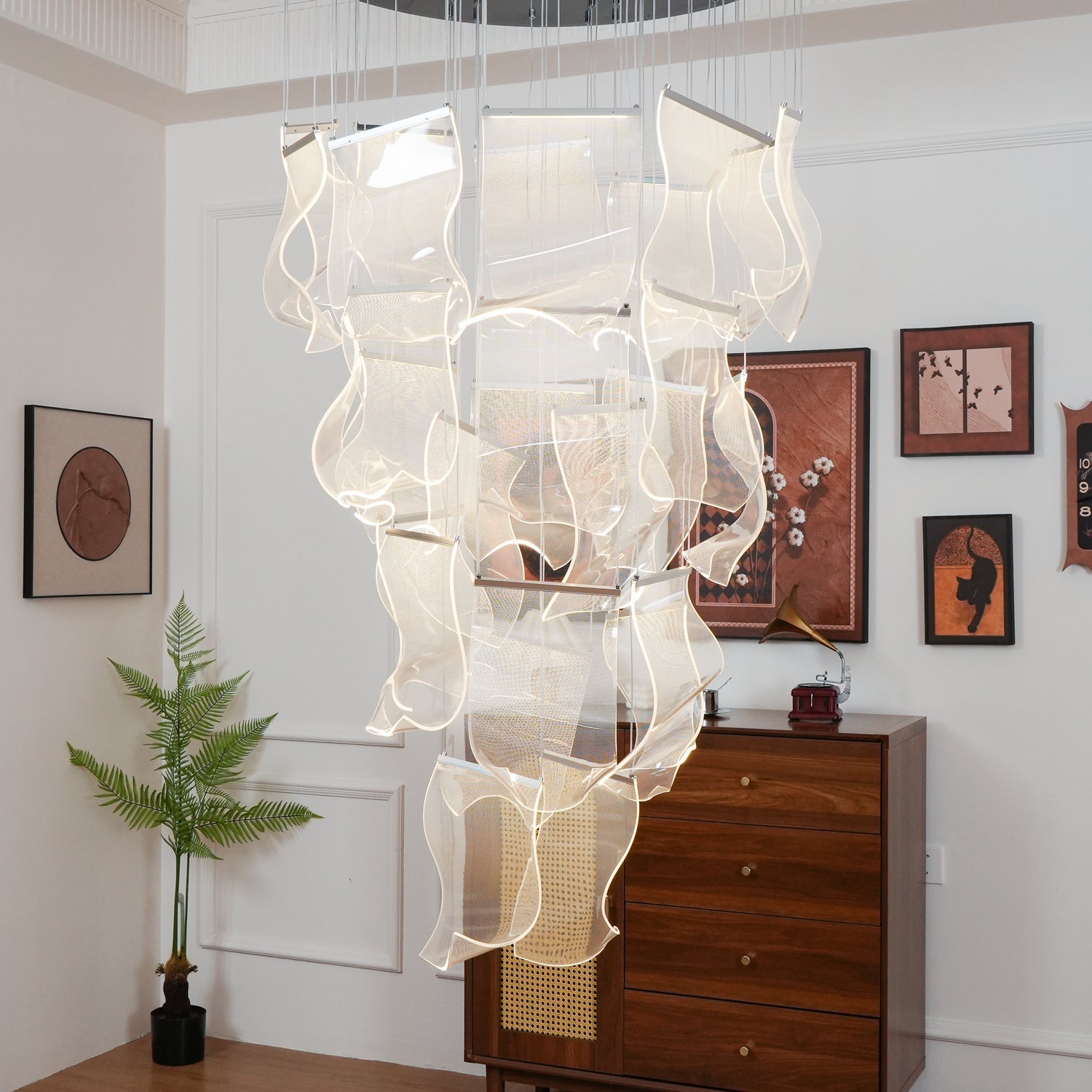 acrylic-led-chandelier-anzaz-Large: W 9.1″ x H 14.2″ / W 23cm x H 36cm-3