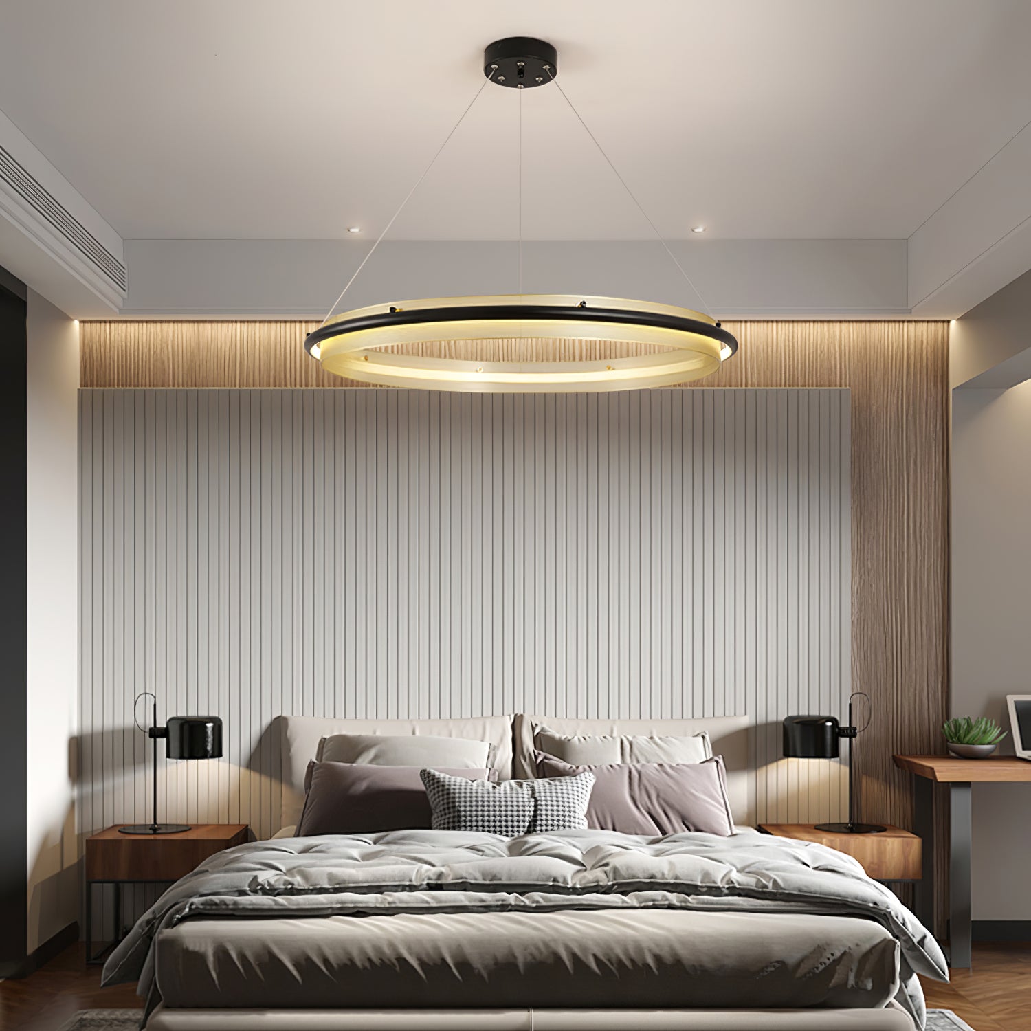 acrylic-led-round-chandelier-anzaz-Black & Gold-11
