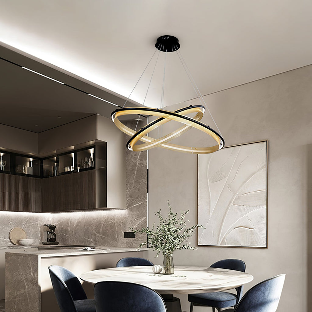 acrylic-led-round-chandelier-anzaz-Black & Gold-7