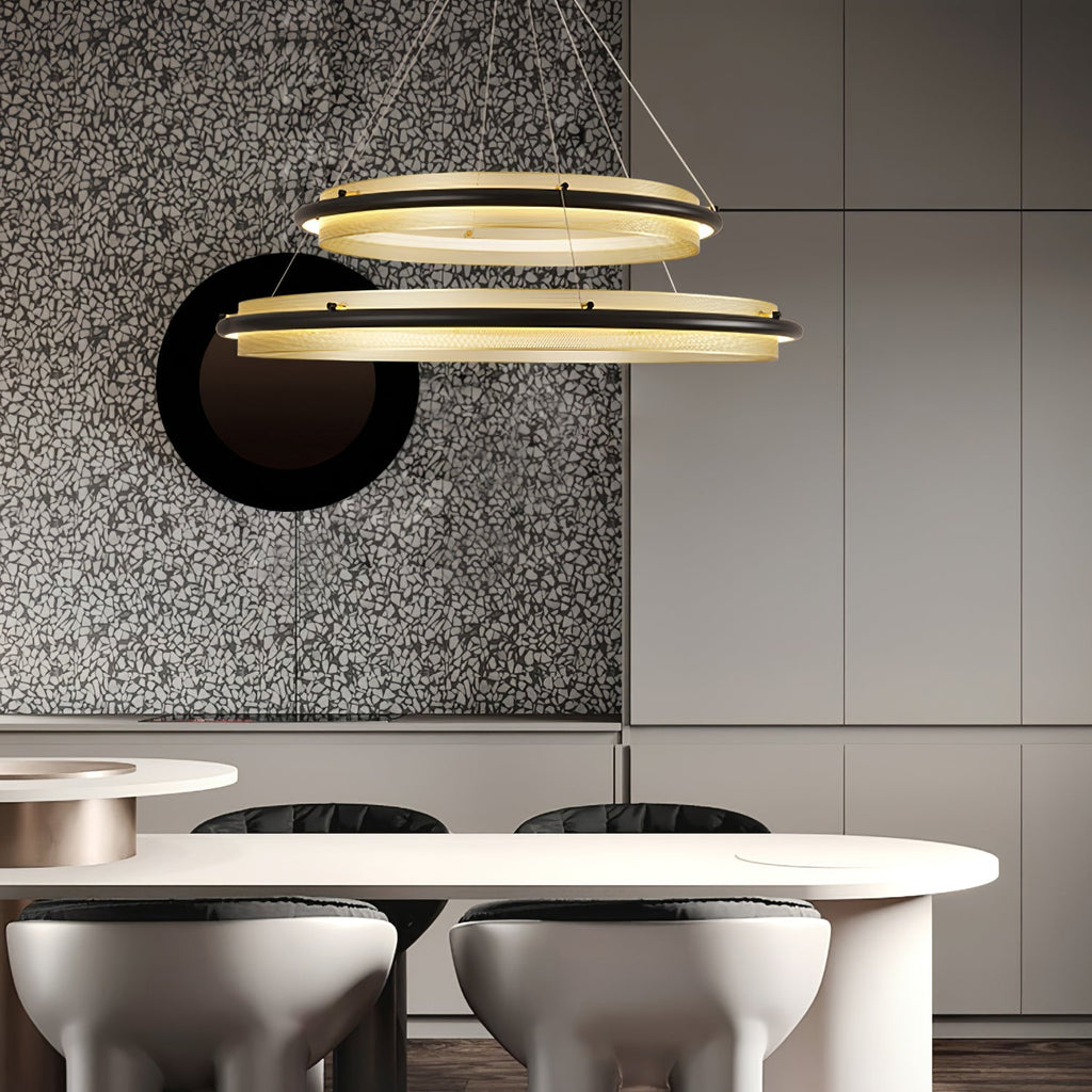 acrylic-led-round-chandelier-anzaz-Black & Gold-3