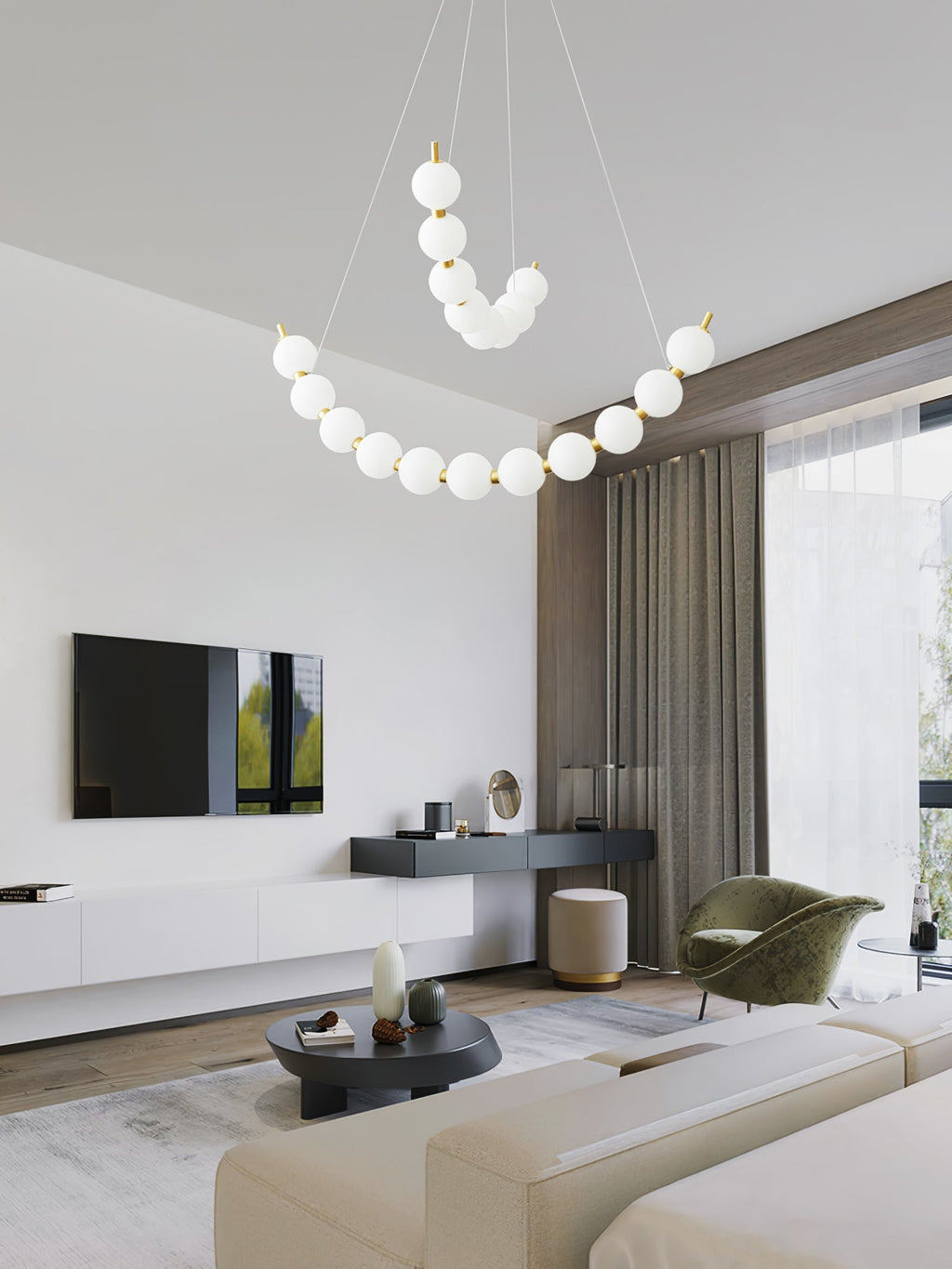 acrylic-pearls-chandelier-anzaz-Brass & White-12