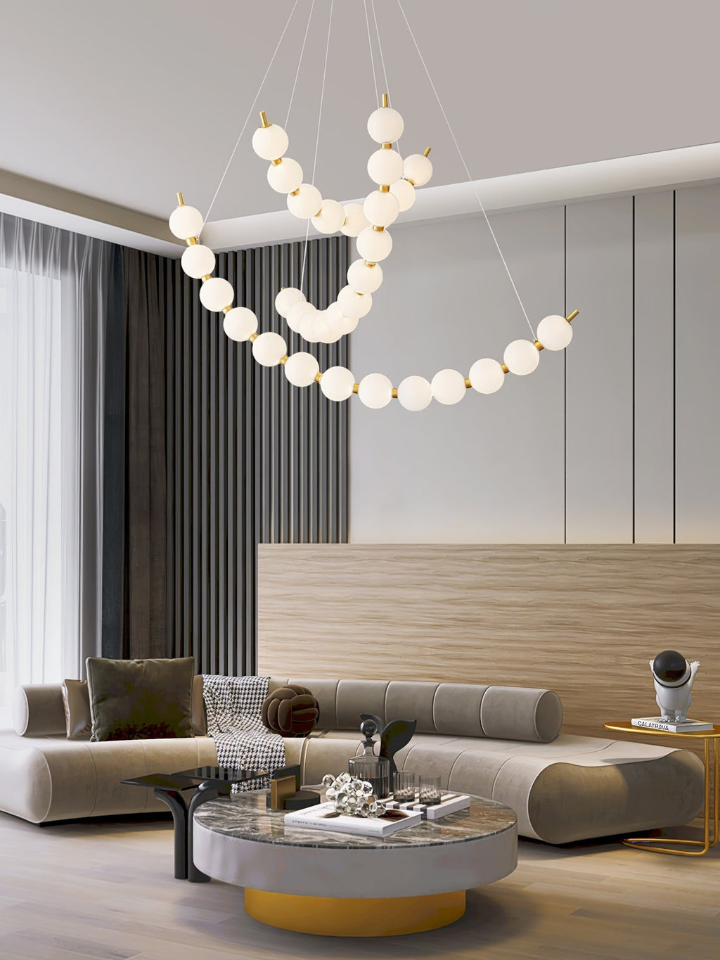 acrylic-pearls-chandelier-anzaz-Brass & White-8