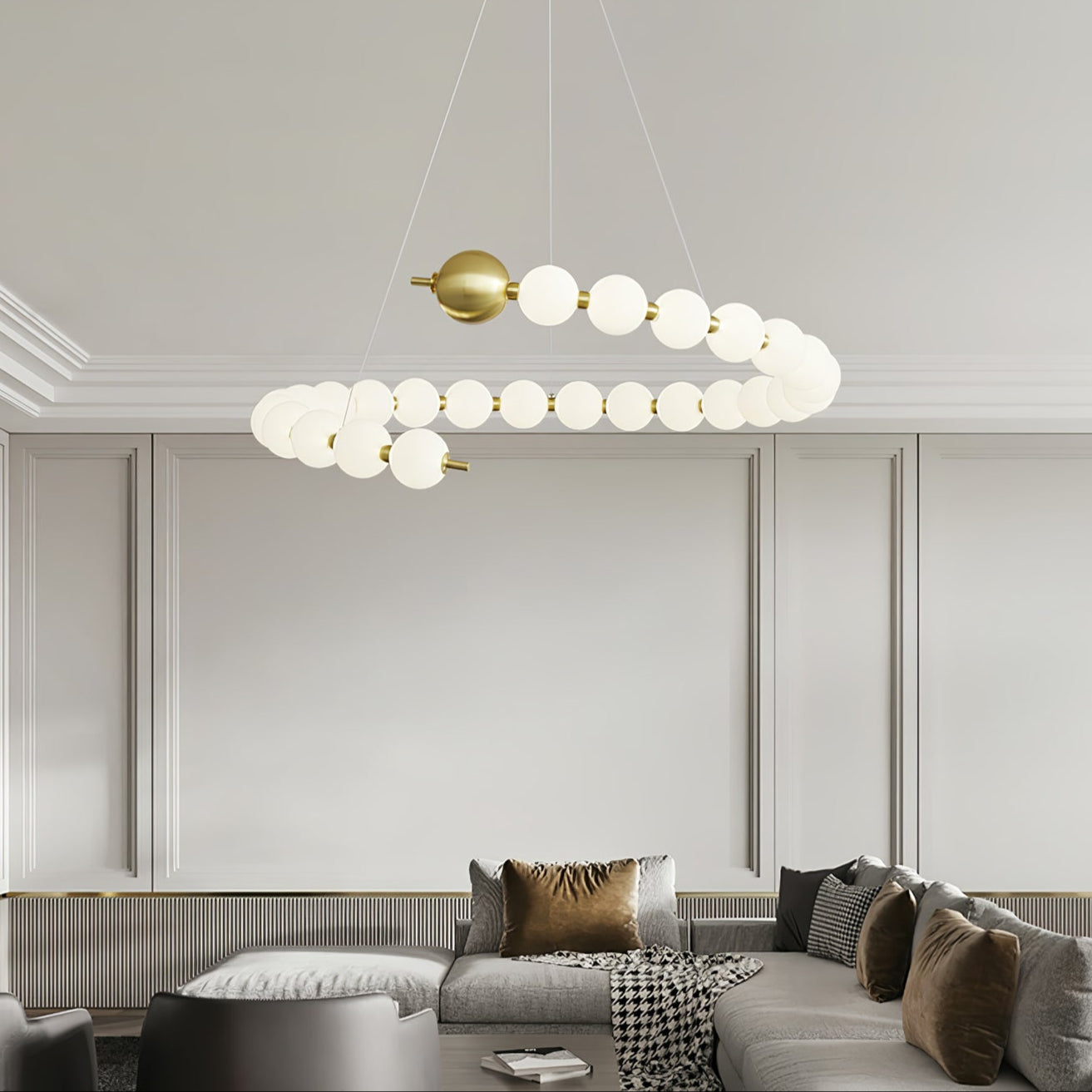 acrylic-pearls-chandelier-anzaz-Brass & White-7