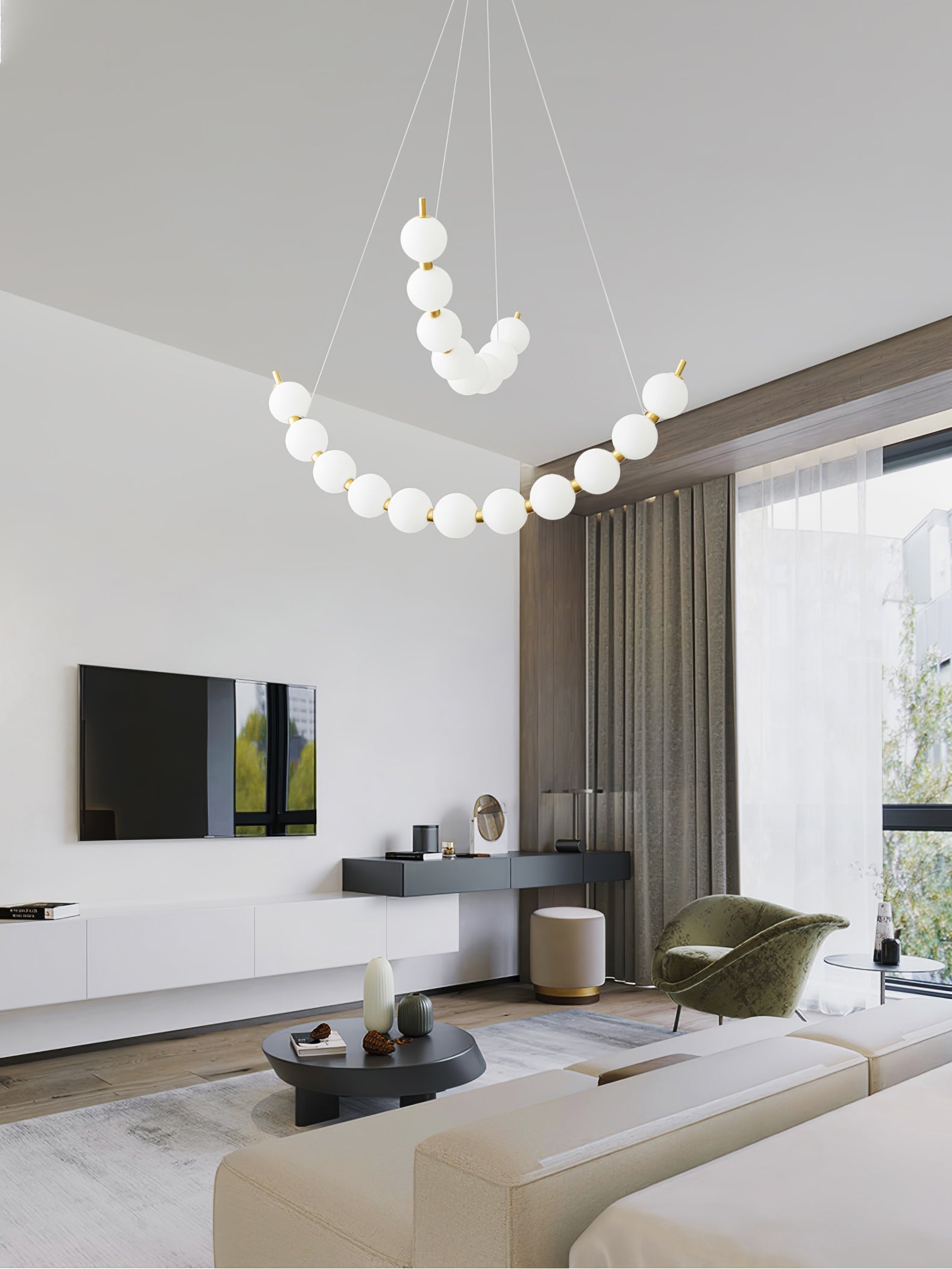 acrylic-pearls-chandelier-anzaz-Brass & White-15