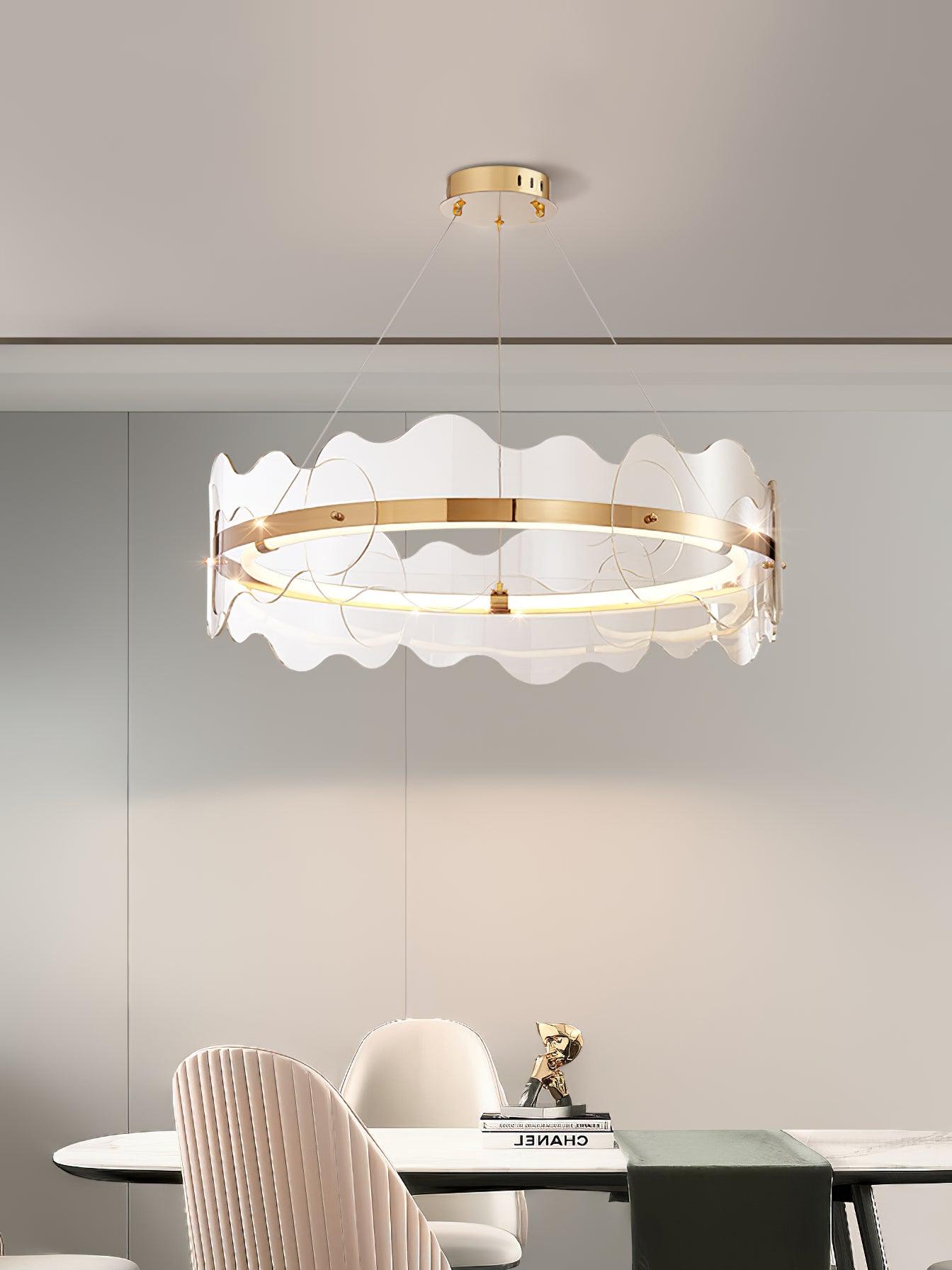 acrylic-wave-chandelier-anzaz-Gold & Transparent-4