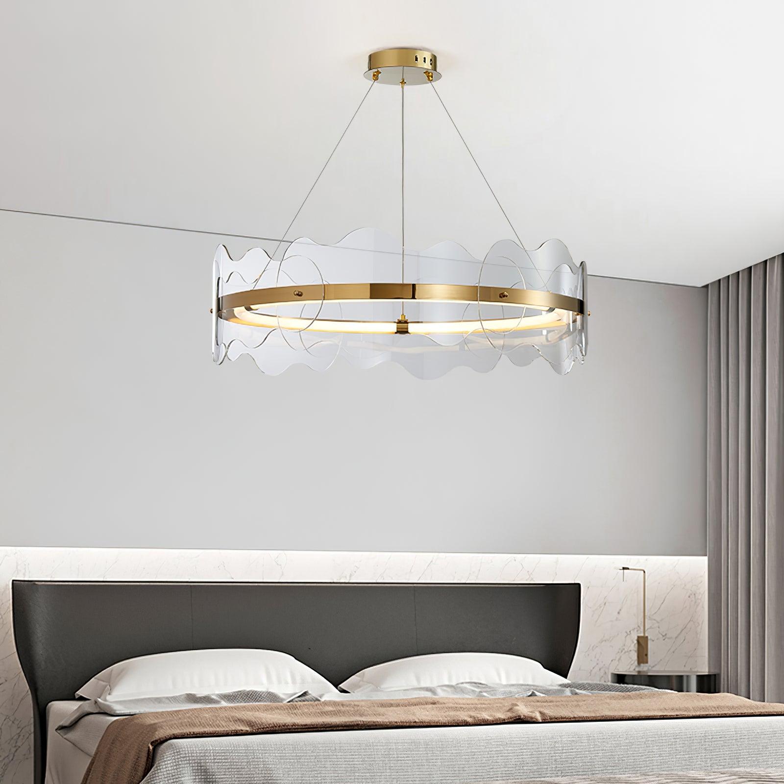 acrylic-wave-chandelier-anzaz-Gold & Transparent-3