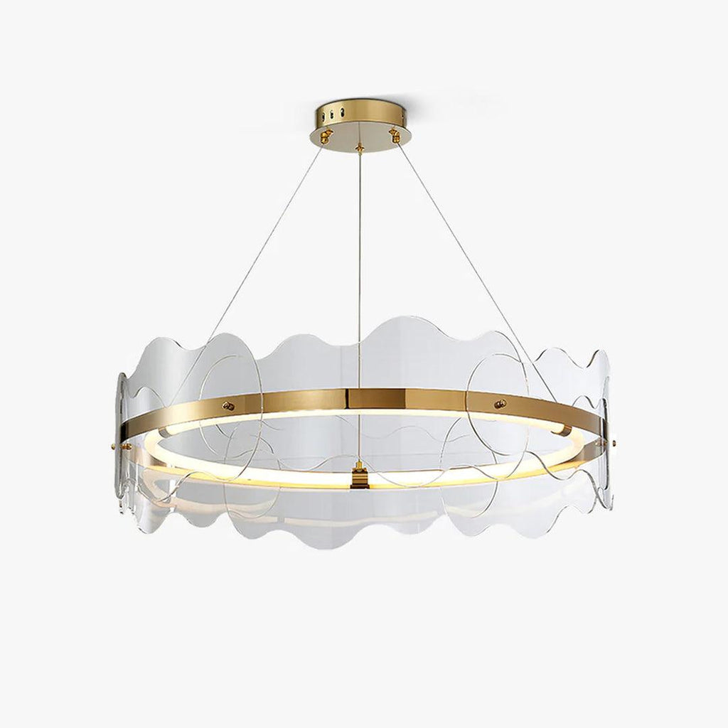 acrylic-wave-chandelier-anzaz-Gold & Transparent-1